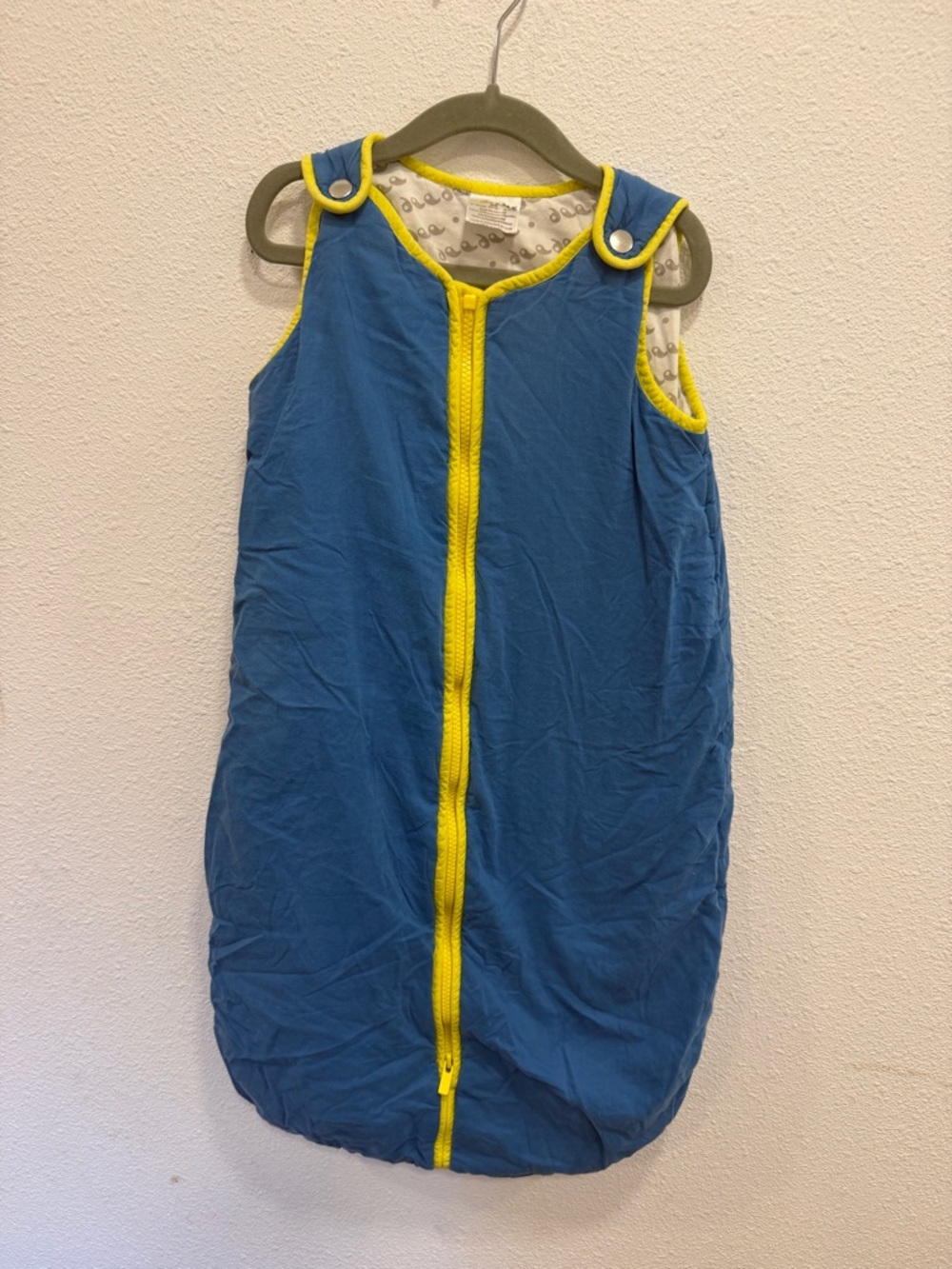 Blue and Yellow Toddler Sleep Sack - Cozy Zippered Bedtime Sack